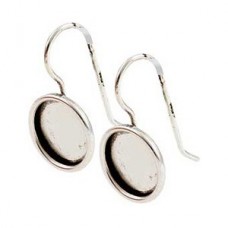 11mm ID Nunn Design Ant Silver Small Bezel Earwires - Per Pair