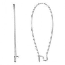 47mm 21ga Silver Plated Stainless Steel Kidney Earwires