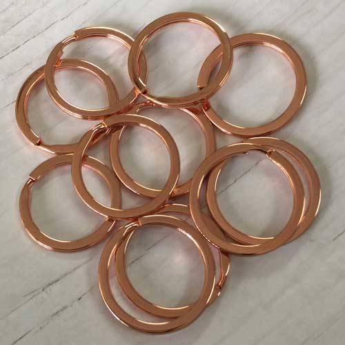 Flat Plate Rings 30mm Rose Gold Colour Plated Flat Profile Split Rings - Pack of 2 ...