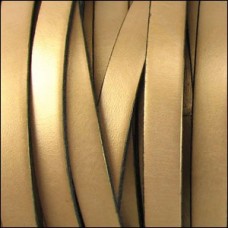5mm Flat Licorice Leather Cord - Metallic Gold