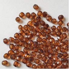 3mm Czech Firepolish Beads - Light Milky Pink Picasso - Pack of 50