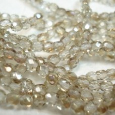 3mm Czech Firepolish Beads - Twilight Crystal - Pack of 50