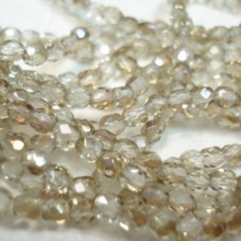 3mm Czech Firepolish Beads - Twilight Crystal