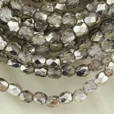 4mm Czech Firepolish Beads - Sand Mirror - Pack of 50