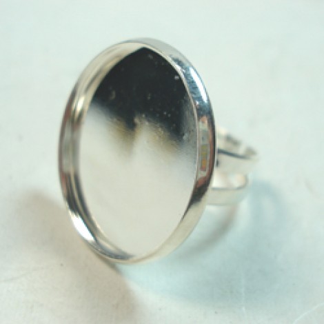 23mm ID Silver Pl Adjustable Ring Bezel Setting - Each