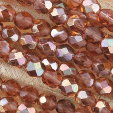 6mm Czech Firepolish Beads - French Rose - Celsian - Pack of 20