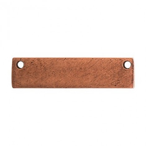 32x8mm Nunn Design Small Flat Rectangle Tag - Copper - Pack of 2
