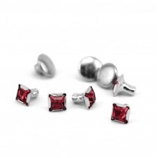 6mm ImpressArt Square Crystal Rivets - Garnet  - Pack of 5