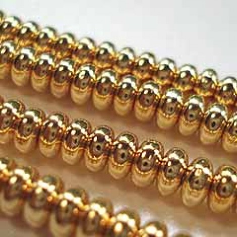 4mm 24K Gold Plated Czech Glass Rondelles - Pack of 20
