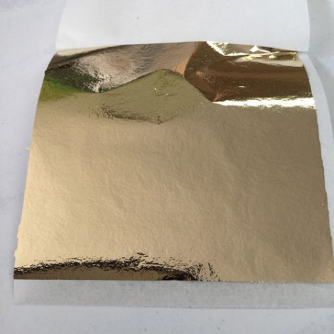 Champagne Gold Fine Metallic Foil Leaf Sheets - Pack of 9 x 8x8.5cm sheets