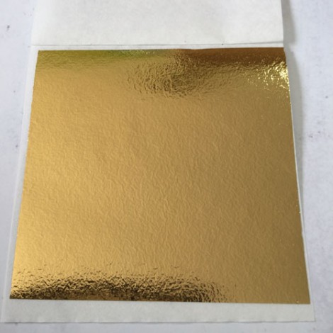 Light Gold Fine Metallic Foil Leaf Sheets - Pack of 10 x 8x8.5cm sheets