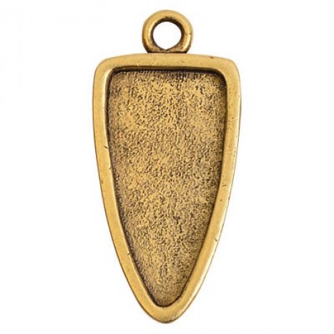 39x18mm Nunn Gold Grande Arrowhead Bezel Pendant - Each