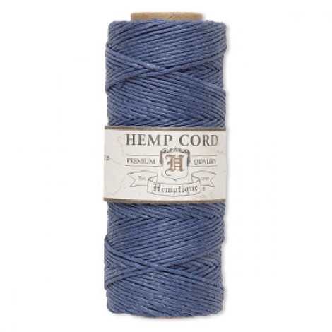 1mm (20lb) Hemptique Polished Hemp Cord - Blue