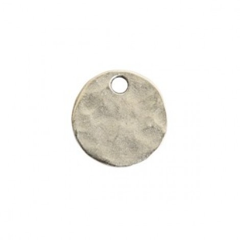 12mm Nunn Design Hammered Mini Circle Tag - Silver