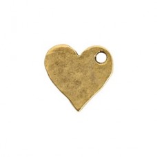 12mm Nunn Design Hammered Mini Heart Tag - 24K Gold Pl