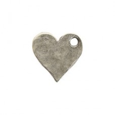 12mm Nunn Design Hammered Mini Heart Tag - Silver