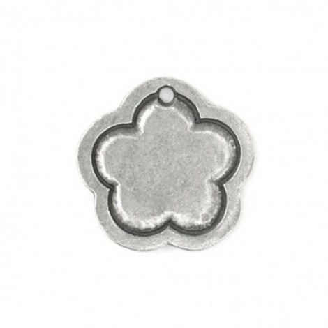 24mm ImpressArt Soft Strike Pewter 16ga Large Flower Border Blank - each