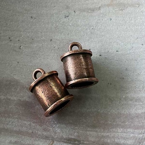 13x10mm (7mm ID) Nunn Design Cord End Caps - Antique Copper - Pack of 2 13x10mm (7mm ID) Nunn Design Cord End Caps - Antique Copper - Pack of 2