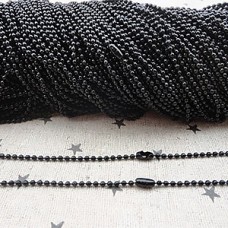 1.5mm x 70cm (27in) Black Plated Ball Chain Necklace w/clasp