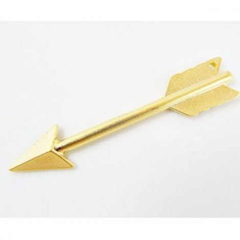 64mm Matte Gold Arrow Pendant - Each