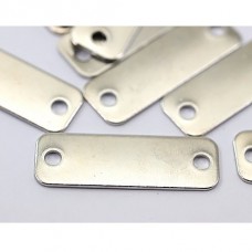 30x10mm 20ga Nickel Free Silver Rectangle Blanks - Pack of 7