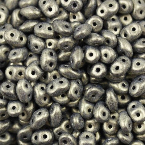 5x2mm SuperDuo Czech Beads - Jet Metallic Suede Gold - 22.5gm