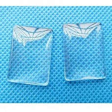 18x25mm Rectangular Clear Glass Cabochons - Pack of 10