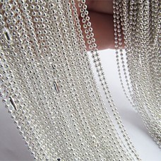 1.5mm x 27in (70cm) Silver Plated Ball Chain Necklace with clasp