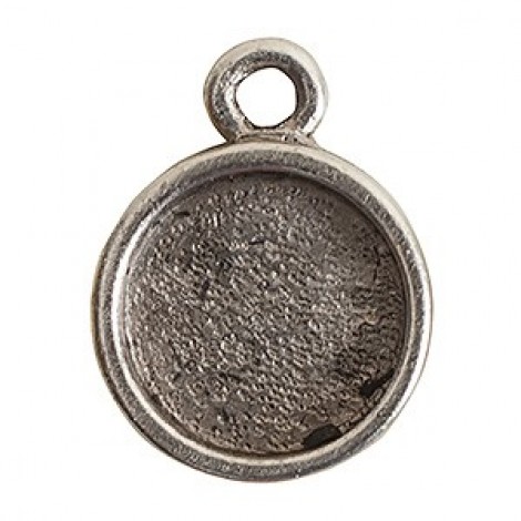 9mm ID Nunn Design Itsy Circle Drop - Ant Silver - Pack of 10
