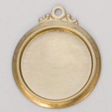 24ga 17mm (13mm ID) Circle Frame Raw Brass Drop