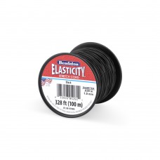 1mm Beadalon Elasticity Black Stretch Cord - 100 metre Bulk Roll