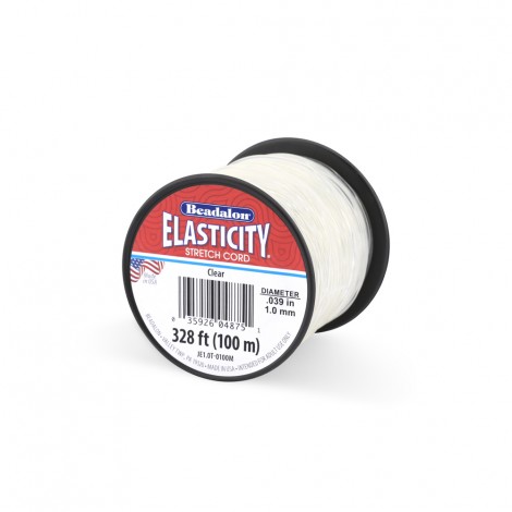 1mm Beadalon Elasticity Clear Stretch Cord - 100 metre Bulk Roll