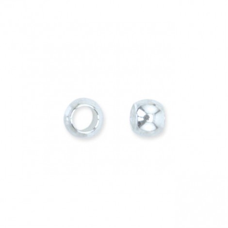 2mm (Size 1) Beadalon Round Crimps - Silver Plated - 1.5gm Pack (approx 100)