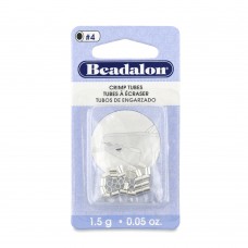 2.5mm (.098") Size 4 Beadalon Crimp Tubes - Silver Plated - 1.5gm (app 30 crimps)