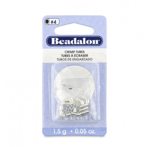 2.5mm (.098") Size 4 Beadalon Crimp Tubes - Silver Plated - 1.5gm (app 30 crimps)