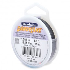 .006" (.15mm) Beadalon Dandyline Black Beading Thread - 25m (82ft)