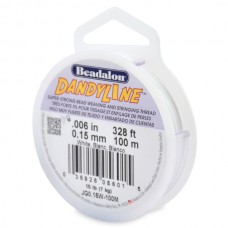 .006" (.15mm) Beadalon Dandyline White Beading Thread - 100m