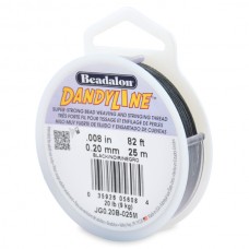 .008" (.20mm) Beadalon Dandyline Black Beading Thread - 25m