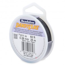 .011" (.28mm) Beadalon Dandyline Black Beading Thread - 25m (82ft)