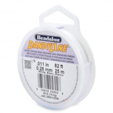 .011" (.28mm) Beadalon Dandyline White Beading Thread - 25m (82ft)