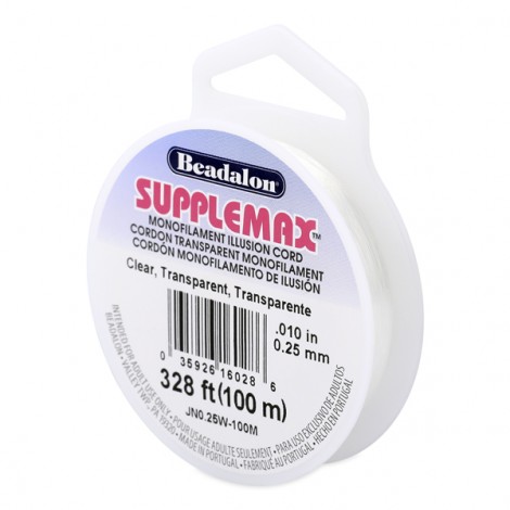 0.25mm (6lb) Supplemax Clear Monofilament Cord - 100m (328ft)