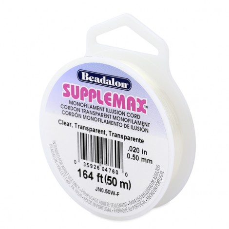 0.50mm (30lb) Supplemax Clear Monofilament Illusion Cord - 50m/164ft
