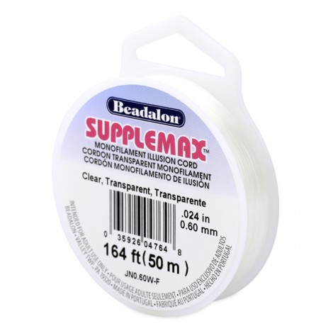0.60mm (40lb) Supplemax Monofilament Nylon Illusion Cord - 50m/164ft