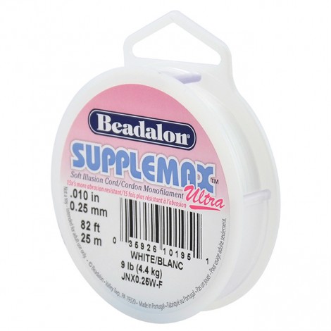 0.25mm (.010") Supplemax Ultra White Nylon Cord - 25m
