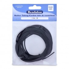 1.7mm Beadalon Black Hollow Neoprene Tubing - 5 metres