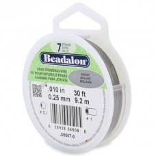 .010" Beadalon 7 Strand Beading Wire - Bright - 30ft (9.1m)