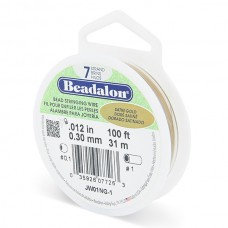 .012" Beadalon 7st Satin Gold Beading Wire - 100ft (30m)