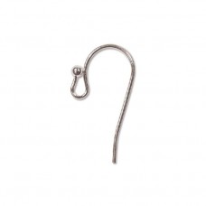 20mm Beadsmith Silver Plated Nickel Free 21ga Earwires with 2mm ball - Pack of 12 pair
