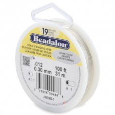 .012" (.30mm) Beadalon 19st Beading Wire - Silver Colour - 100ft (31m)