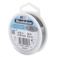 .015" (0.38mm) Beadalon 49 str Beading Wire - Bright - 30ft (9.2m)